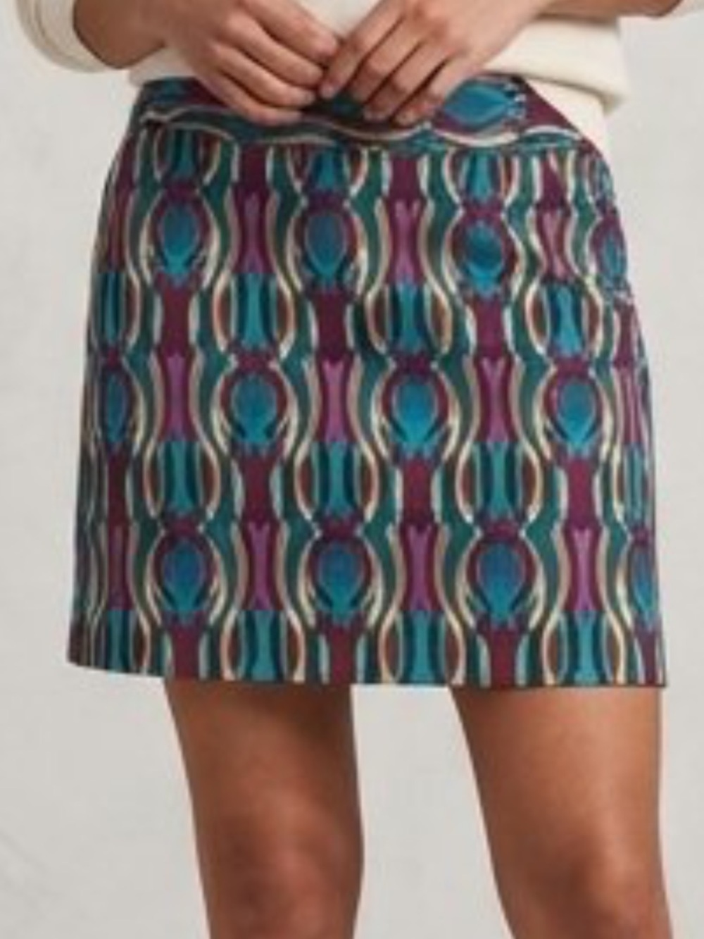 Etcetera Sz 14 Multicolor Geometric Mini Skirt